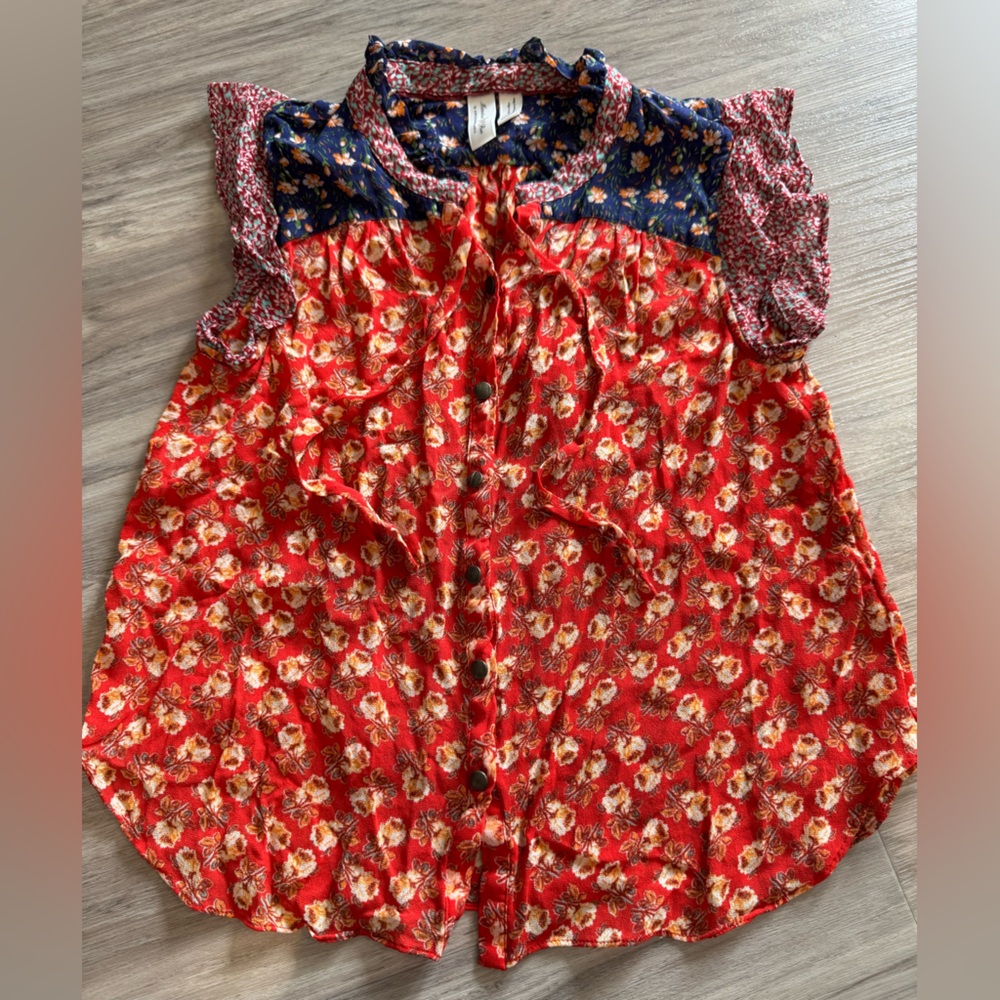 MEADOW RUE BY ATHROPOLOGIE FLORAL BLOUSE